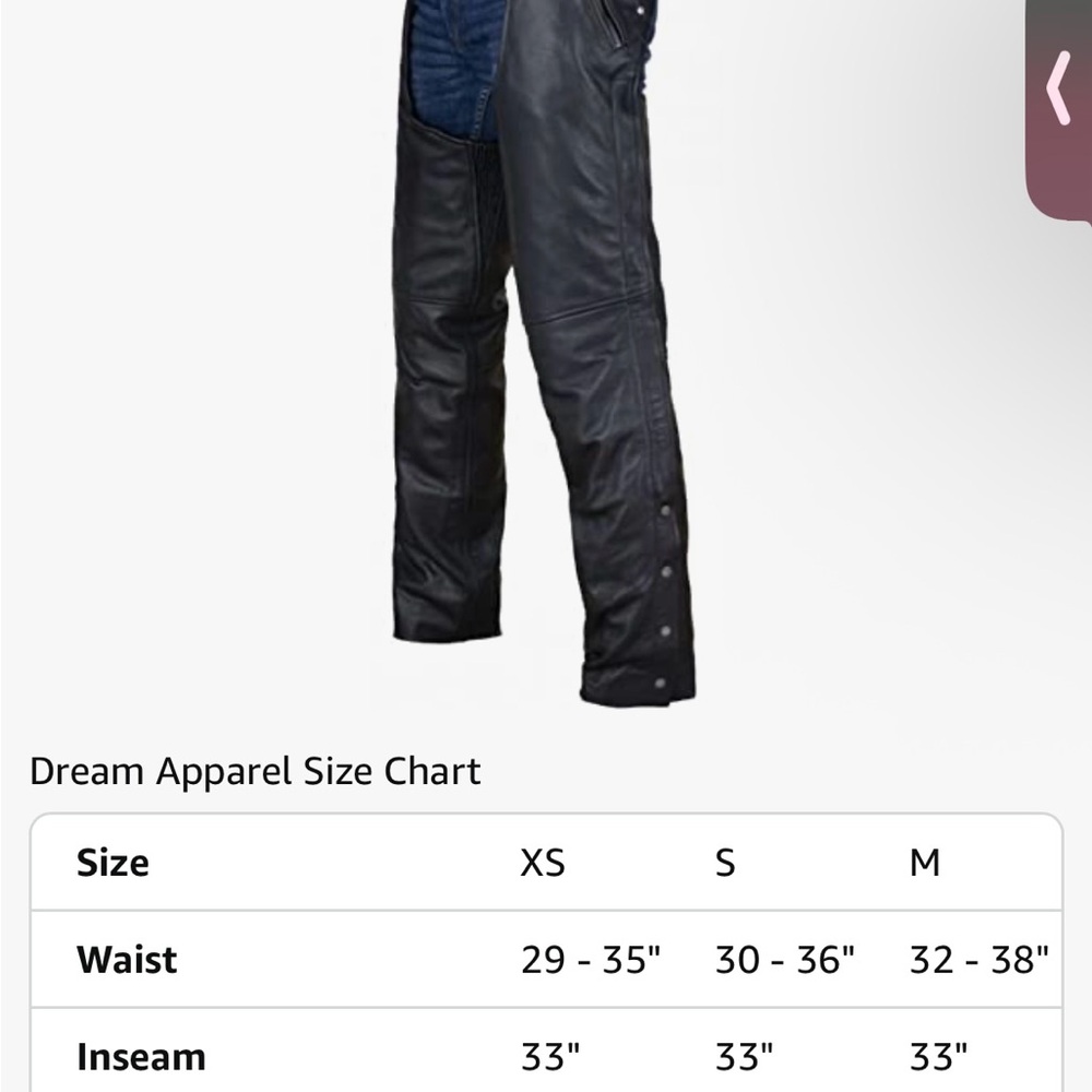 Black Leather Motorcycle Chaps